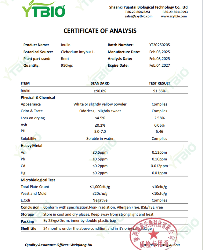 Organic Inulin Powder Organic Inulin Powder
