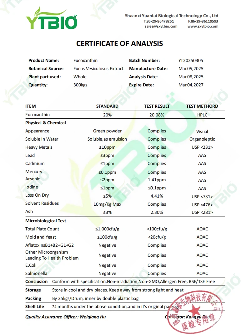 Fucoxanthin Powder Fucoxanthin Powder